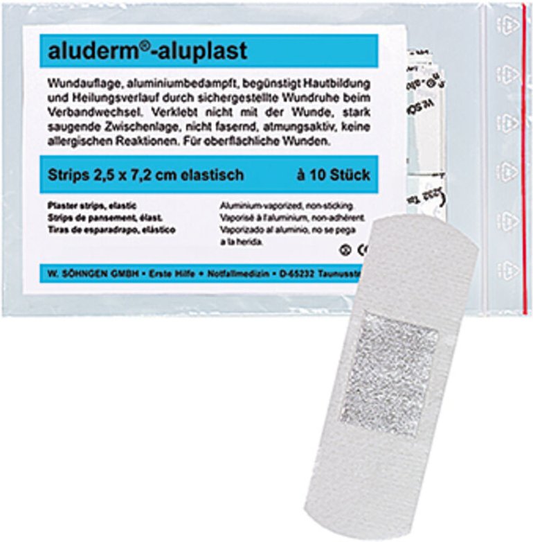 aluderm Pflasterstrip aluplast 1009178 2,5x7,2cm el. 10 St./Pack.