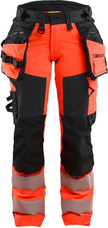 Dehnbarer Arbeitshose 4D Hochsichtbarkeit Damen 7022 - Rot/Schwarz XL - DE(46) - SE(C44) - Kurz
