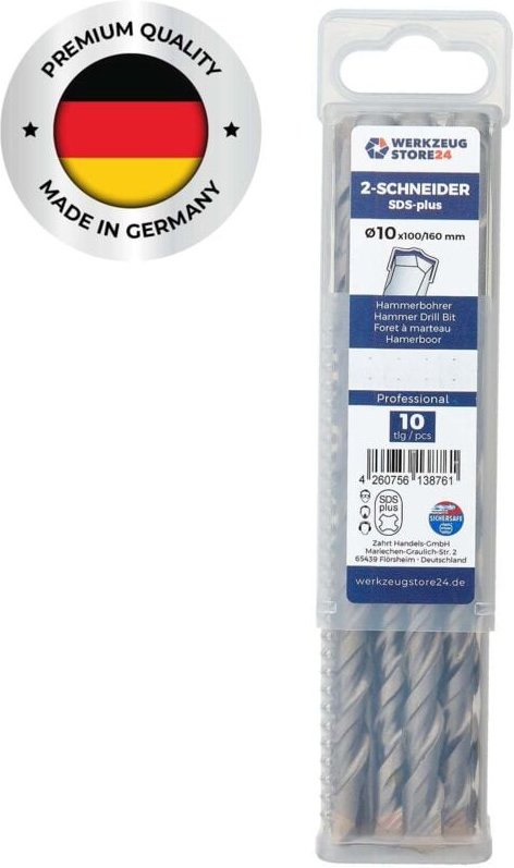 Ws24 - 10x SDS-Plus Hammerbohrer pro ø 10 x 160 / 100 mm 100422
