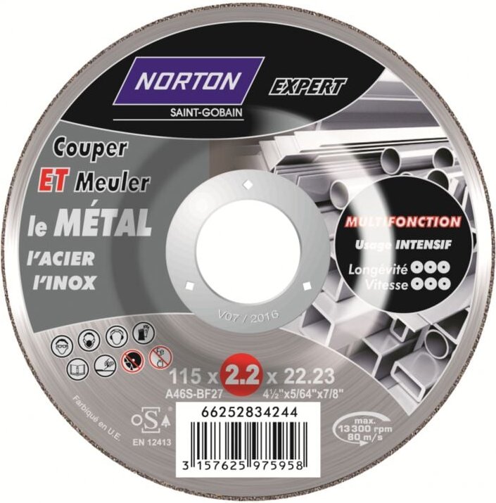 NORTON Multifunktions-Trenn- und Schleifscheibe für Metall Norton