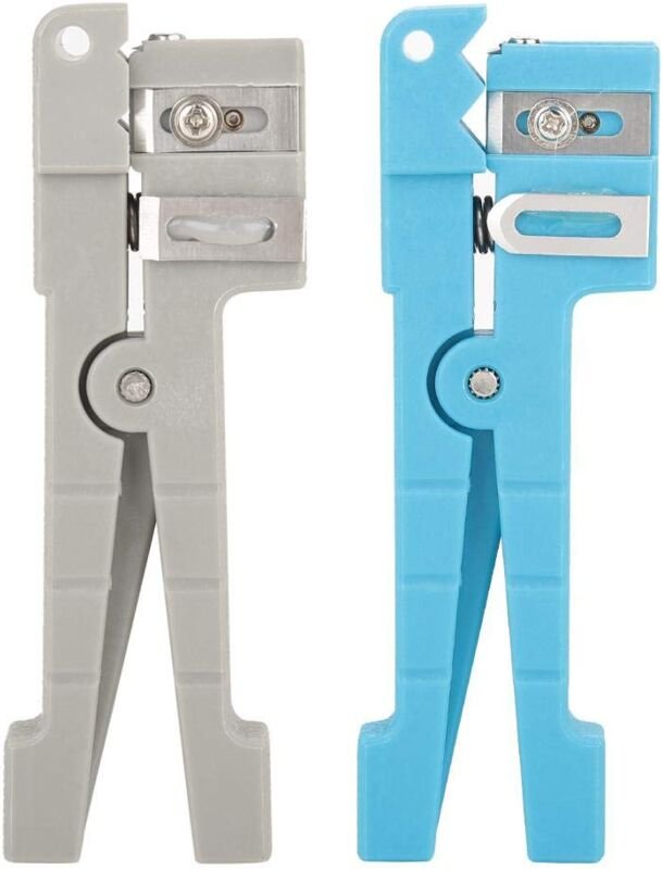 Aougo - Abisolierwerkzeug, Abisolierwerkzeug für optische Fasern, Koaxialkabel-Abisolierwerkzeug (grau und blau)