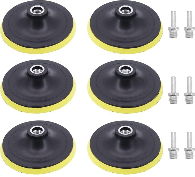 Ahlsen Stück 5 Zoll 125 mm Schleifplatte mit M14 Dorn Schleifpad für Bohrmaschine, Winkelschleifer