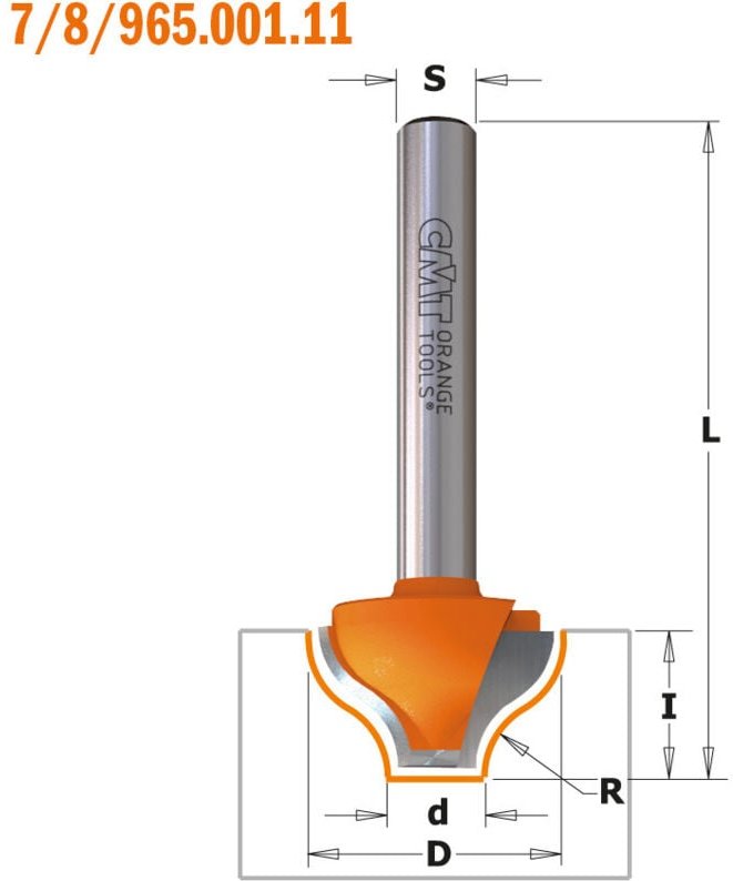 765.201.11b Profilfraeser Mit Lager Hw Z2 S=6 D=19 R=3.2 Rh