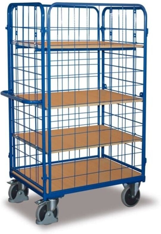 VARIOfit Etagenwagen, hoch und komplett vergittert mit 4 Etagen 1000x600mm