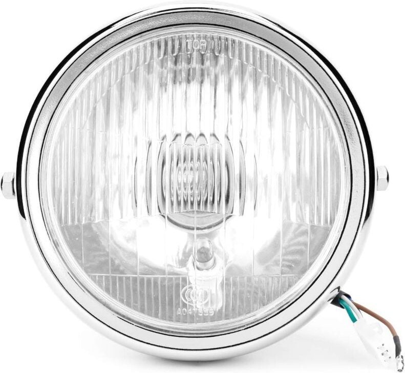 Thumbnail - Ej.life - 12 v Motorrad-Scheinwerfer, 14,6 cm Universal Motorrad modifiziert Retro Silber Shell Weiß Linse Scheinwerfer ...
