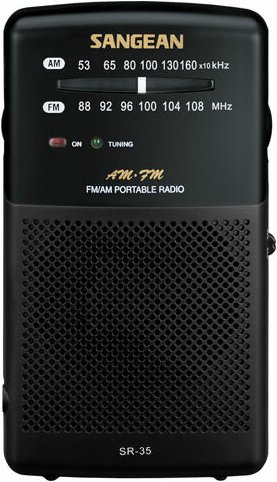 Sr-35 schwarzes Taschenradio fm/am eingebauter Lautsprecher und Kopfhörer - Sangean