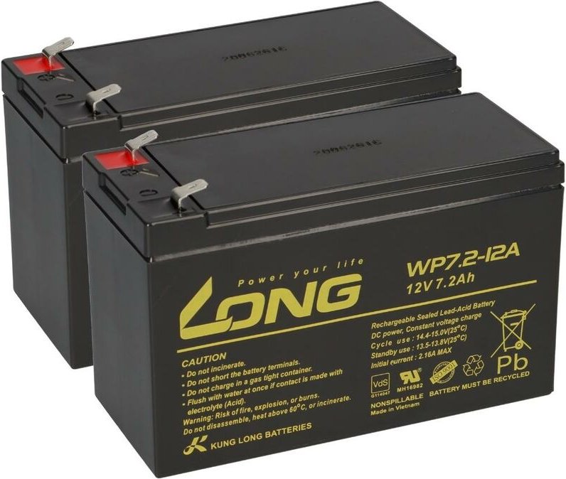 Kunglong - Ersatzakku für AdPos Micro-VT 1000 Markenakku mit VdS 12V 7,2Ah KuLo