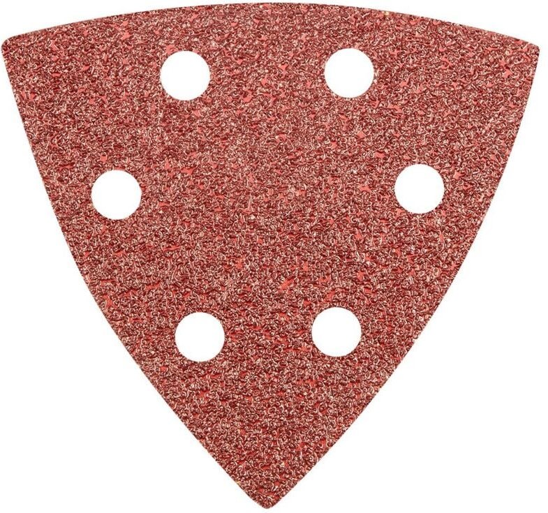 Graphit Delta Schleifpapier - 5 Stück, K40, 93x93mm, Klett, mit Löchern
