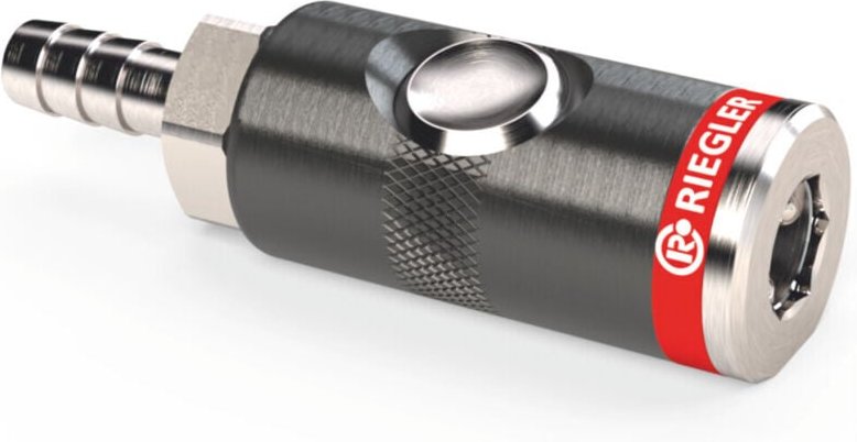 Sicherheitskupplung mit Schlauchanschluss, Alu, Schlauchanschluss Innen-⌀: 6 mm - Riegler