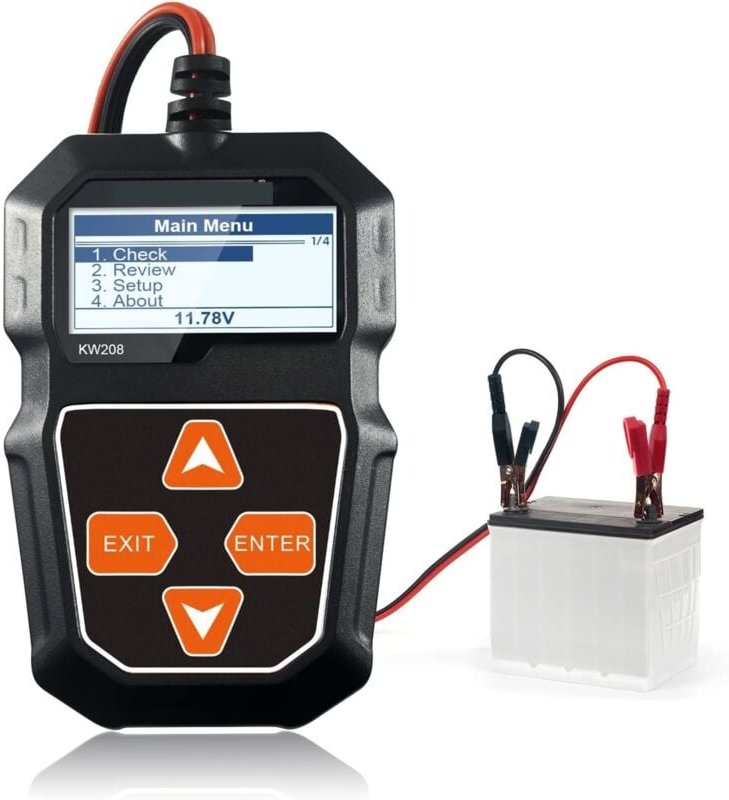 12-V-Autobatterietester, KW208 Batteriespannungstester 100-2000 cca Kfz-Lichtmaschinentester Batterieanalysator