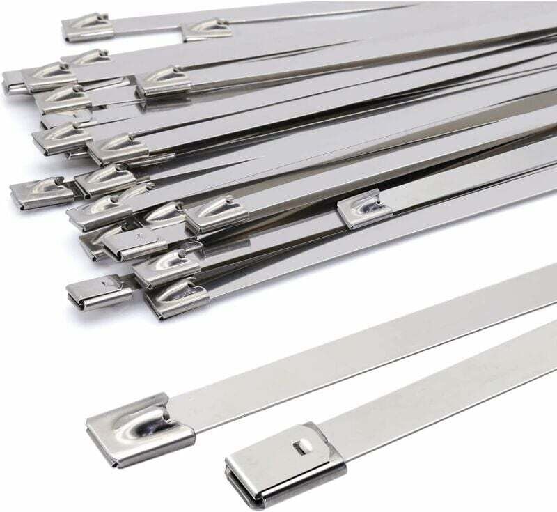 500 x 7,9 mm Metallkabelbinder, silberne Edelstahlkabelbinder, Hochleistungskabelbinder – Kabelbinder aus Metall – 120 k...