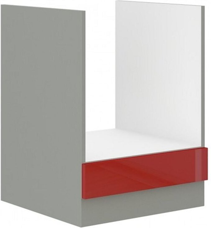 Küchen Preisbombe - Herd Unterschrank 60 cm Glanz Rot Grau Küchenzeile Küchenblock Küche Rose Bianca