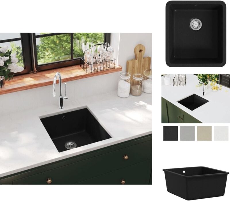 Vidaxl - Küchenspülen & Spülbecken - Living Granitspüle Einzelbecken Schwarz - Schwarz