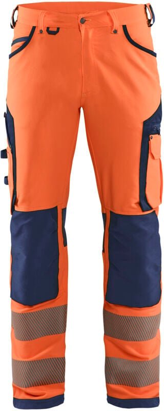 Dehnbarer Hochsichtbarkeits-Arbeitshose 4D 1197 – Orange/Navy L – FR(46) – SE(C52) – Normen
