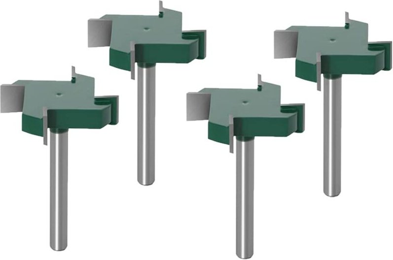 4-teiliges 6-mm-Schaft-Spoilboard-Oberflächenfräser-Bit-Set, 4 Flügelplatten-Abflachungsfräser, Wolframkarbidfräser für ...