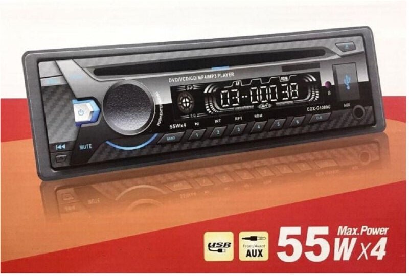 Trade Shop - Autoradio, cd, dvd, MP3, MP4, sd, usb, aux, 4 x 55 w, abnehmbare Frontblende -