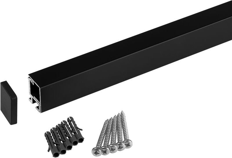 Kesseböhmer Linero MosaiQ EasyLine schwarz 1500 x 22 x 29 mm Aluminium Küchenreling