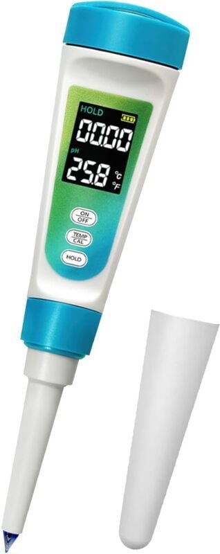 pH-Meter für Lebensmittel, professioneller pH-Tester mit hintergrundbeleuchtetem LCD-Display und ATC, 0,01 hochpräziser ...