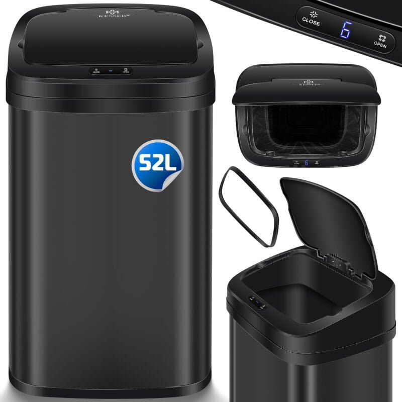 KESSER® Sensor Mülleimer Küche Automatik mit Bewegungssensor Abfalleimer & Soft-Close-Deckel Müllbehälter mit Touch-Bedi...