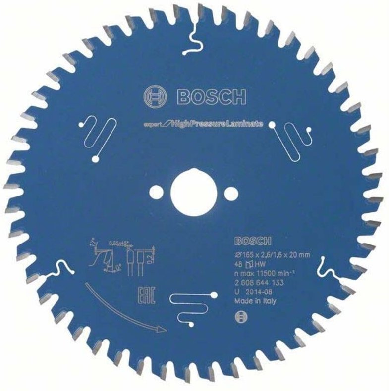 Kreissägeblatt Expert for High Pressure Laminate 165x20x2,6 mm 48 Zähne - Bosch