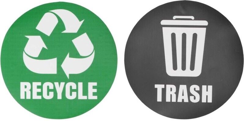 Wiederverwendbarer Recycling-Aufkleber, Mülleimer-Schild-Aufkleber, umweltfreundliche Heimdekoration, 18 Stück für das H...