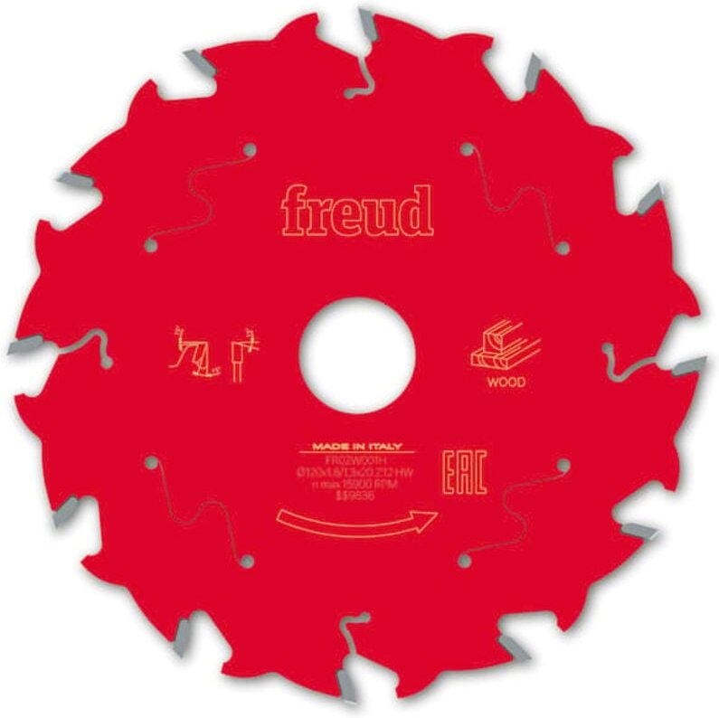 Freud - Sägeblatt für Handkreissäge Ø120 1,8/1,3 AL20 Z12 ba 15° - F03FS09663 -FR02W001H