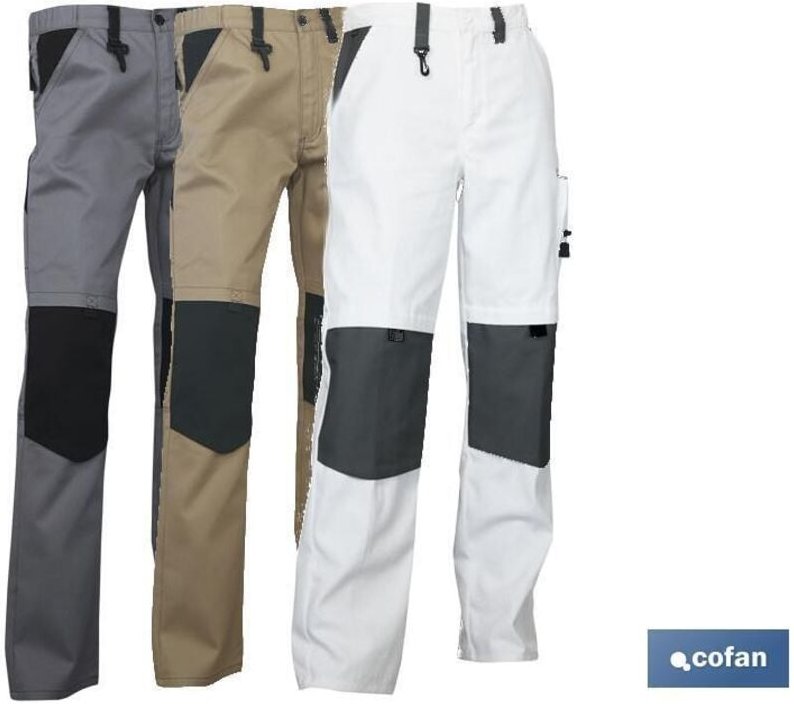 Lenoir-Arbeitshose, 280 g/m, Beige-Schwarz, T-54