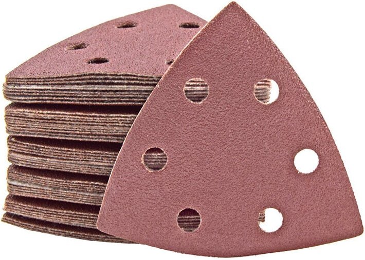 Thumbnail - MioTools Fox Klett-Schleifblätter, 93 mm, 6-Loch, f. Deltaschleifer, Normalkorund (25 Stk.) K36