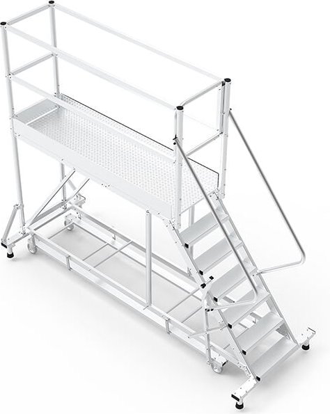 Mobile Plattform mit Geländer total - Maximale Arbeitshöhe 4.60m - PTF213-PT-KRE