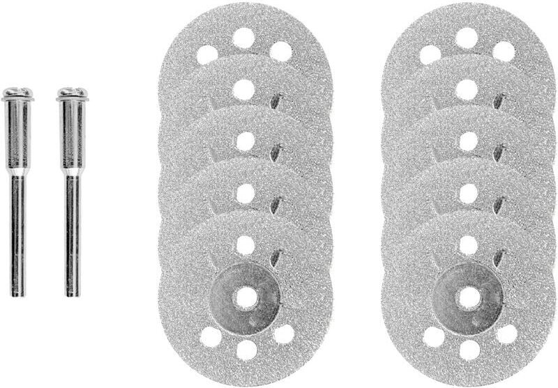 SNQ - Diamant-Trennscheibe, 10 Stück, 22 mm, Trennscheiben, Kreissägeblatt, Harz-Trennscheibe mit 2 Stück Dornschäften, ...