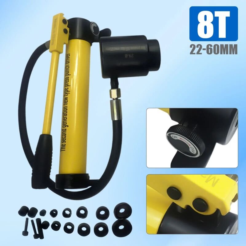 Hydraulisch Blechlocher Lochstanze Zylinder Hydraulikpumpe Set im Koffer 8T