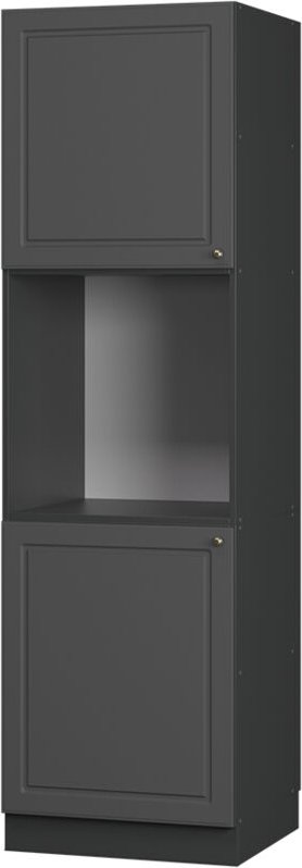 Herdumbauschrank Fame-Line, Anthrazit-Gold Landhaus, 60 cm offen, Vicco