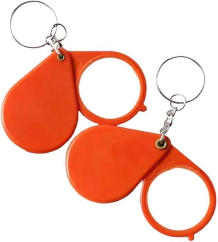 Faltbare optische Glas-Taschenlupe (10-fach) – 2er-Set mit drehbarer Ledertasche, ideal für Büro, Lesen und Hobbys – tra...