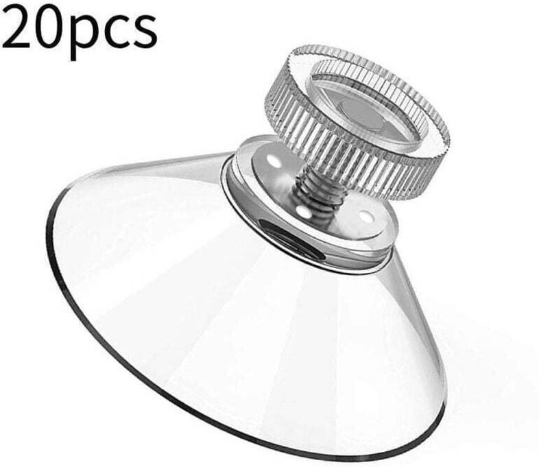 20 Stück Saugnäpfe mit Gewinde und Rändelmuttern M5, transparenter Gewindesauger Ø 40 mm, Glassauger ohne Bohren für Aut...