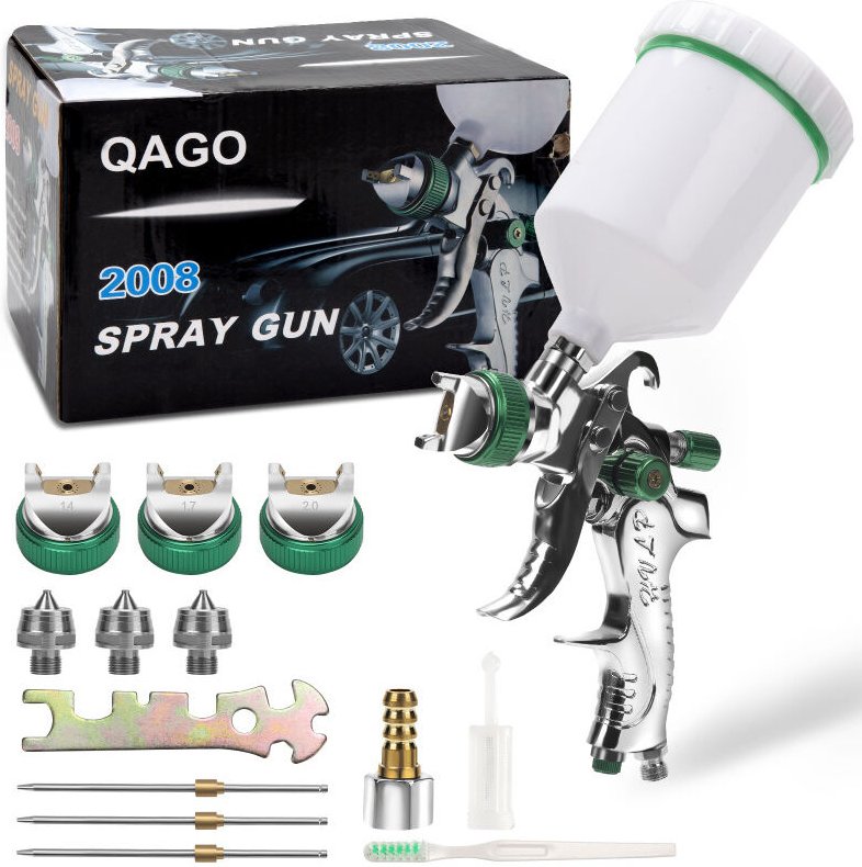 TolleTour HVLP Lackierpistole Sprühpistole 0.35Mpa 600ml Profi Spritzpistole Die schwerkraftkanone 2 Stück