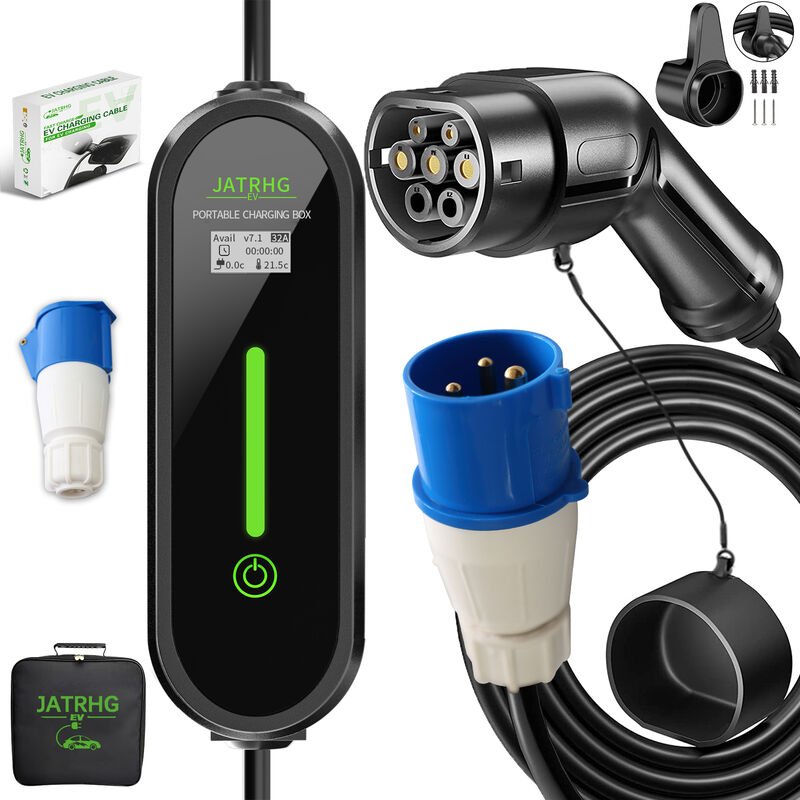 EV-Ladegerät 10M 7,2KW-1,5KW 32A16A13A10A8A Typ 2 Tragbare Elektroauto-Ladestation Umschaltbarer Strom Hybridauto Einpha...