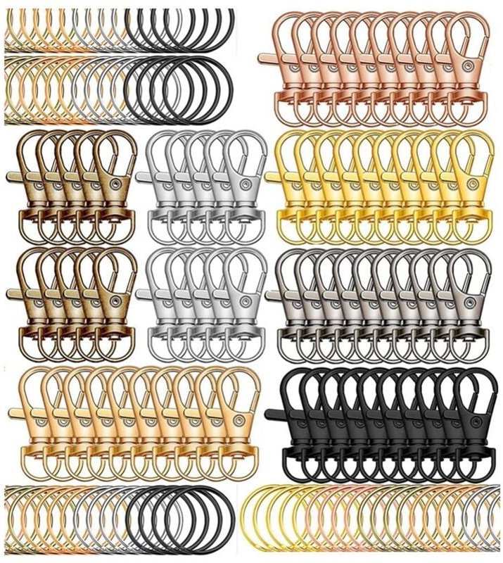 140Pcs Schlüsselanhänger Karabiner Schlüsselanhänger Swivel Snap Haken Karabiner Verschluss Schlüssel Kette Clip für