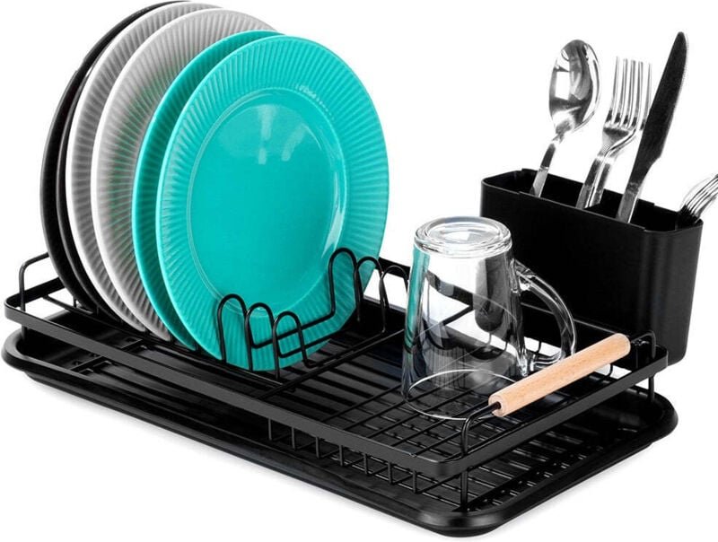 Black dish rack radka 43x235x95 cm