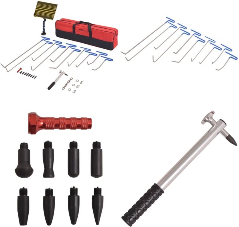28-tlg. Ausbeulwerkzeug-Set Edelstahl - Autoreparatur - Lackschäden Reparieren - Delle Entfernen - Beule Beseitigen - Au...