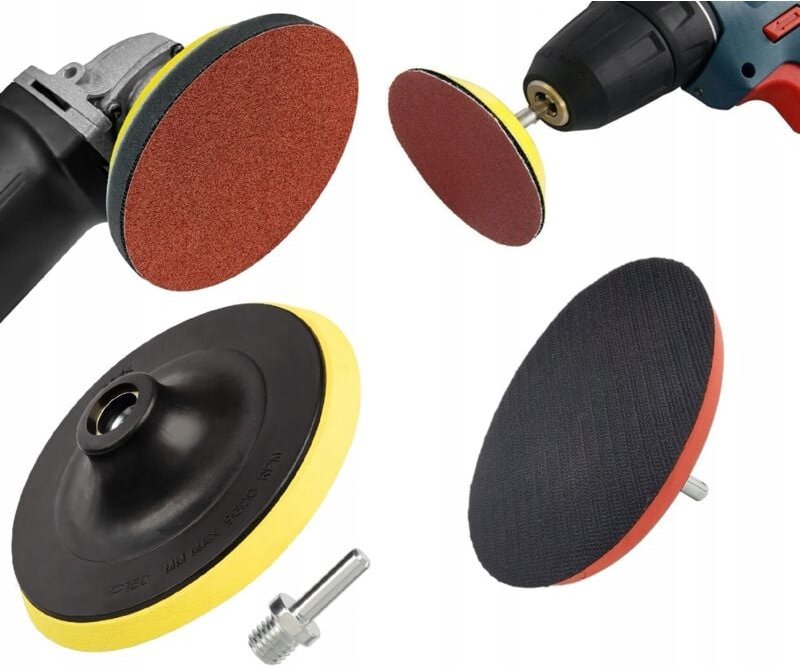 FLEXIBLE SCHEIBE 125mm MIT KLETTVERSCHLUSS FÜR SCHLEIFSCHEIBEN FÜR SCHLEIFMASCHINE UND BOHRMASCHINE