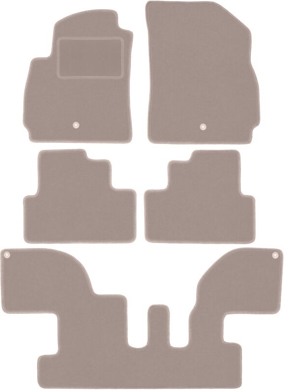 Beige Velours-Fußmatten für: Chevrolet Orlando I Minivan (2010-2018)