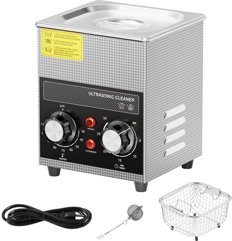 2L Ultraschallreiniger, 60 w digitale Schall-Kavitationsmaschine mit Heizung, Timer und Korb für Uhren, Brillen, Münzen,...