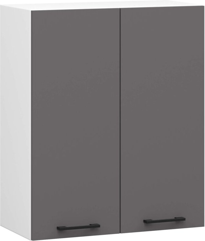 Thumbnail - Hängeschrank Küchenschrank Akord oliwia w 60 cm H720 Weiß, Graphitgrau 2 Türen, 2 Regalböden 60x72x30 cm