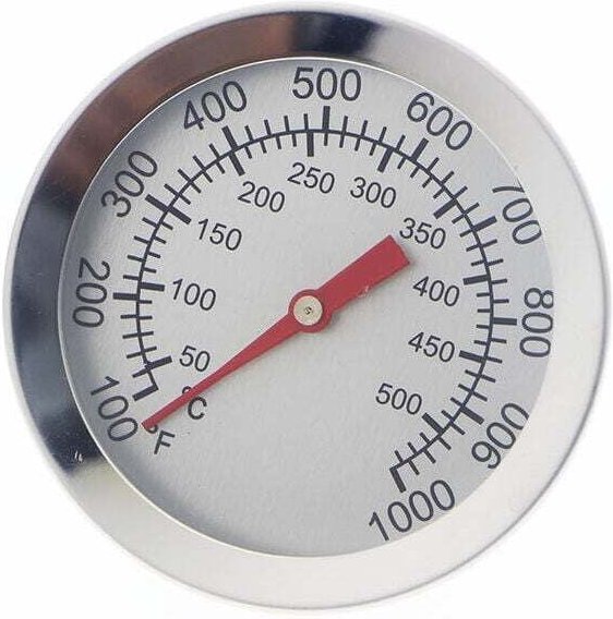 Analoges Thermometer, für Grill/Fleisch, zum Messen der Garraumtemperatur, für Grill/Smoker, Edelstahl, Backofenthermome...