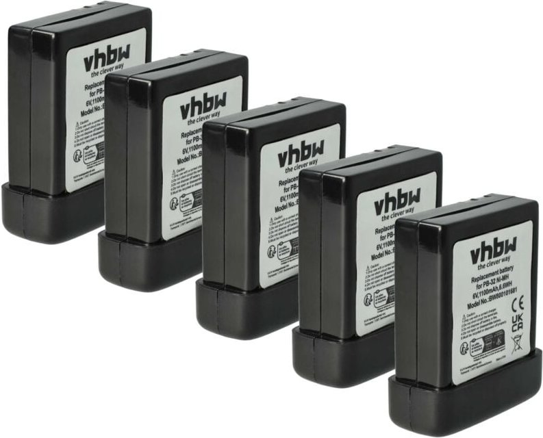 vhbw 5x Akku kompatibel mit Kenwood TK-308, TK-79A, TK79A, TK308 Funkgerät, Walkie Talkie (1100 mAh, 6 V, NiMH)