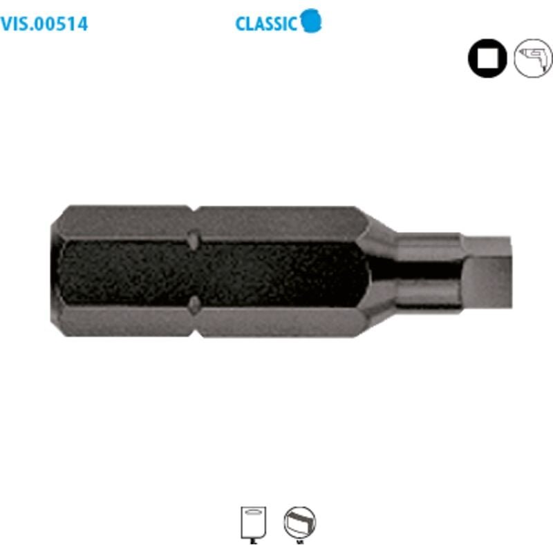 Schraubendreheraufsatz Serie 1/4'' - QUADRAT Classic Nr. 3 Länge 25, Packung mit 15