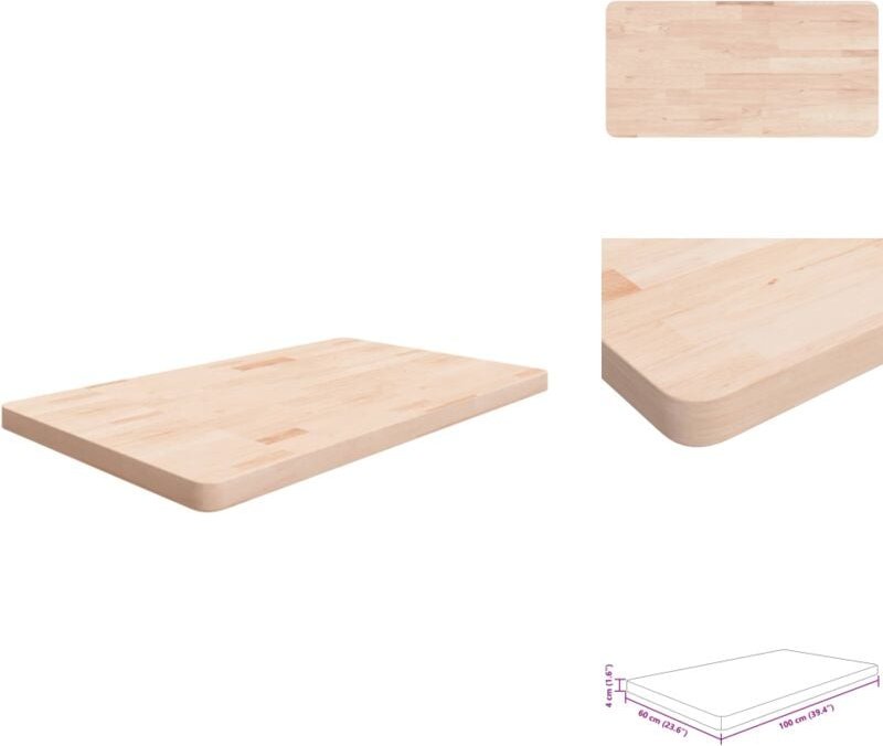 Waschtischplatte 100x60x4 cm Massivholz Unbehandelt - Waschtischplatte - Eichenholz Platte - Badezimmersanierung - Arbei...