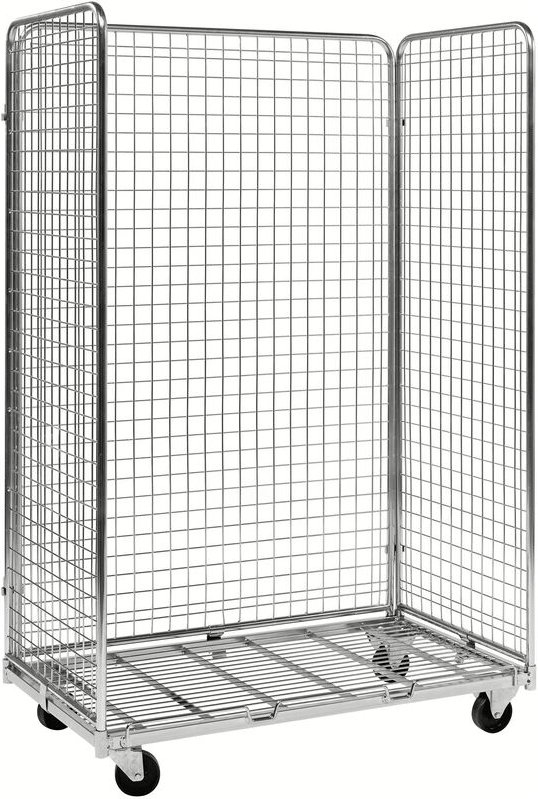Kongamek Gitterwagen 1150x665x1790mm verzinkt mit Gitterboden und 3 Gitterwänden ohne Bremse