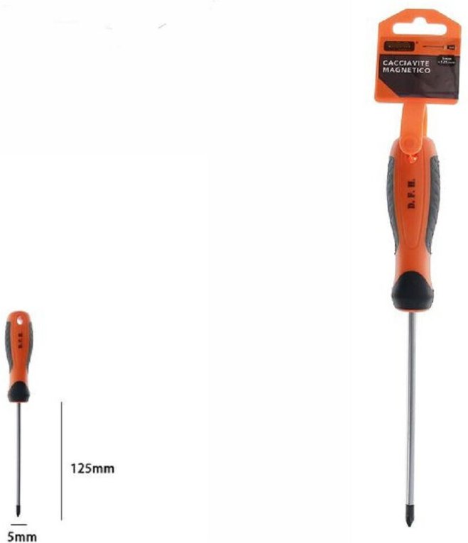 Trade Shop Traesio - Trade Shop - cacciavite magnetic punta croce 5X125MM ergonomische impugnatur 07442 -