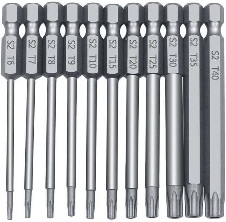 Hohlkopf mit Sechskantgriff, Torx-Schraubendreherkopf mit mittlerem Loch, Sechs-Sterne-Schraubendreherkopf-Set, S2-Mater...